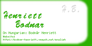 henriett bodnar business card